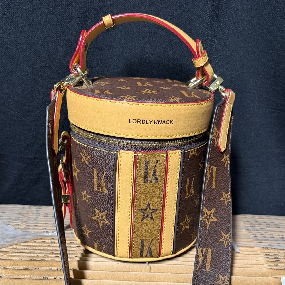 Lordly Knack Brown & Yellow Mini Bucket Bag